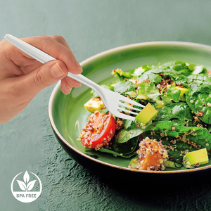 Disposable Eco-Friendly PLA Forks Bulk White Heavy Duty Silverware-Recyclable Value Pack Cutlery Set for Parties Restaurants - Product Image 6