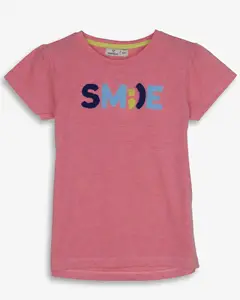 लड़कियों के लिए कैज़ुअल टी शर्ट निर्यात अधिशेष लड़कियों के लिए गुलाबी टी शर्ट मुद्रित छोटी आस्तीन क्रू नेक टी शर्ट थोक बच्चों के कपड़े