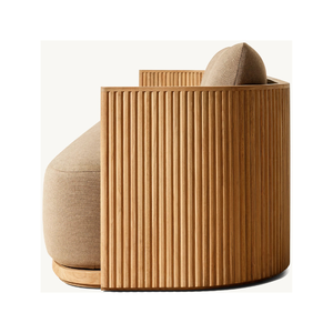 Canapé lounge en teck naturel avec un savoir-faire moderne, design écologique, coussins confortables pour des espaces extérieurs et de salon élégants - Product Image 3