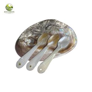 Cuchara y tenedor de concha natural, vajilla decorativa hecha a mano, juego de cubiertos de concha al por mayor, vajilla a precio de fábrica asequible. - Product Image 6
