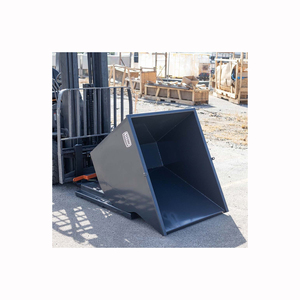 Forklift self dumping hopper for factory waste recycling material transport durable construction and easy tilt release - Product Image 4