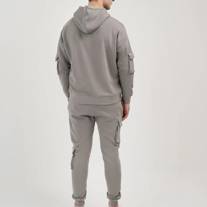 ชุดวิ่งออกกำลังกายสำหรับผู้ชายชุดวอร์ม2ชิ้นกางเกงผ้าฟลีซสำหรับฤดูหนาว - Product Image 3