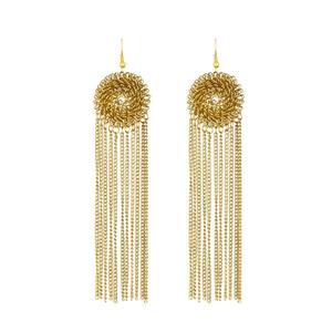 Kriaa Gold Plated <b>Fine</b> <b>Cuff</b> <b>Earrings</b> with Hanging Chain and Tassel 1308403 - Product Image 1