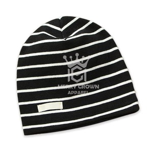 Gorro de rayas jacquard de invierno a la moda suave con diseño a cuadros logotipo personalizado precio razonable para viajes o uso en la playa - Product Image 5