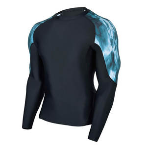 Protège-éruption de compression athlétique à manches longues pour hommes confortable et respirant couleur unie hommes MMA Rash Guard - Product Image 2