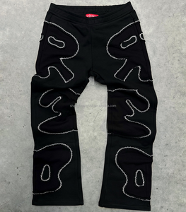 ชุดวอร์มและเสื้อมีฮู้ดแบบวินเทจชุดวอร์มขาบานปักลายตามสั่ง - Product Image 3