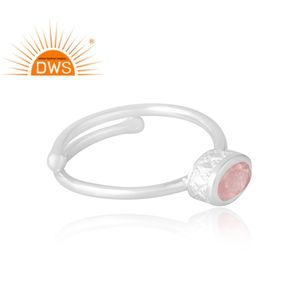 Anillo de piedras preciosas de cuarzo rosa Natural de Plata de Ley 925 más vendido, joyería personalizada para mujer, regalo para ella - Product Image 4