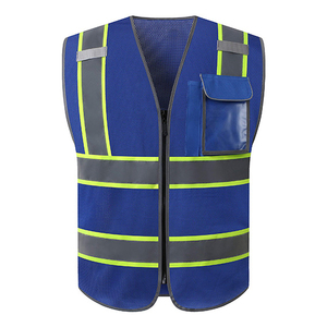Haute visibilité hommes gilet robuste poches couleur personnalisée femmes maille bicolore haute visibilité gilet de sécurité réfléchissant - Product Image 5