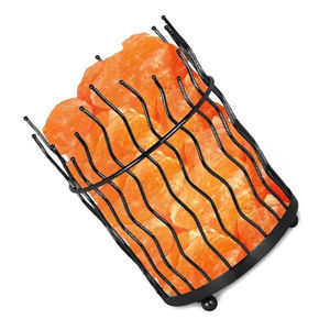 Lampe de sel de l'Himalaya rose de haute qualité ODM avec cage en fer de style Feng Shui, forme naturelle, emballage individuel - Product Image 2