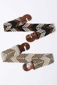 Cinturones bordados de cuentas de semillas personalizados para mujer, cinturones de cuero adornados con cuentas de semillas hechos a mano, cinturones de cintura bordados con cuentas - Product Image 3