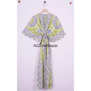 Wholesale Women's African Fashion Clothing Traditional Kaftan Robe Caftan Midi Floral Dress Comfortable Breathable Gown <b>Hippie</b> - Product Image 5