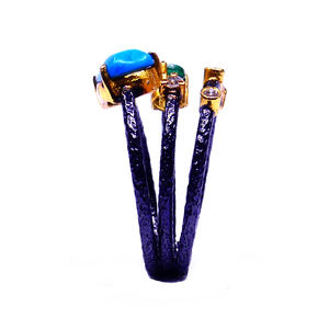 Anillo de banda oxidada clásico de plata esterlina ajustable, piedra preciosa turquesa elegante, joyería de aniversario de boda de moda - Product Image 5