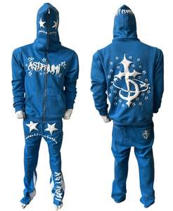 ชุดวอร์มฤดูหนาวของผู้ชาย100% 3D สไตล์สตรีทแวร์สำหรับพิมพ์ลายพัฟเสื้อมีฮู้ดซิปรูดและกางเกงวอร์มทรงบาน - Product Image 2