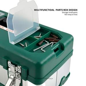 High Quality ISKU Polished Stainless Steel 20 Inch Heavy Duty Tool <b>Box</b> with Safety <b>Lock</b> 45x22x19cm - Product Image 4