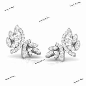 Pendientes con Diamantes de Moissanita con Elegante Diseño de Hoja, Elegantes Pendientes de Plata de Ley 925 con Diamantes para Mujer - Product Image 2