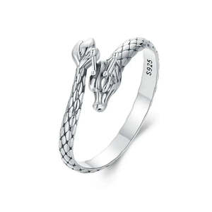 <b>Adjustable</b> Dragon <b>Ring</b> in <b>Silver</b> for Gift Giving - Product Image 1