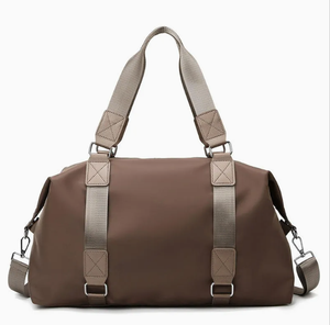 Unisex Large Capacity Gym Duffel Bag <b>Adjustable</b> <b>Strap</b> Zipper Closure Multiple Pockets Portable Sports Fitness Bag Solid Design - Product Image 5