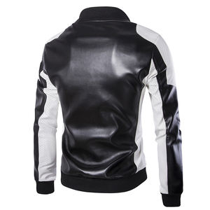 Gran oferta, chaqueta de cuero blanco y negro estilo callejero para hombre, chaqueta de moto de invierno XS hecha a medida, cremallera, práctica de moda - Product Image 2