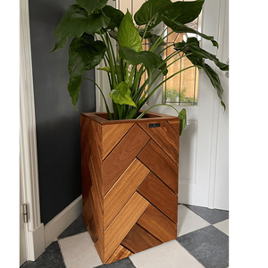 Maceta de madera de Acacia de estilo bonito único para flores, decoración del hogar, maceta para exteriores, decoración de jardín de la fábrica de Vietnam - Product Image 6