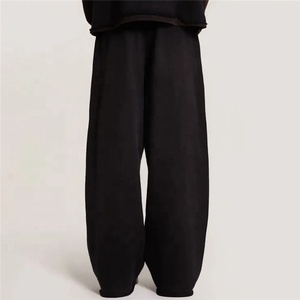 Pantalones de chándal holgados informales para hombre personalizados de fábrica OEM Color sólido Ligero para dobladillo Cintura elástica Algodón alto Pana unisex - Product Image 6