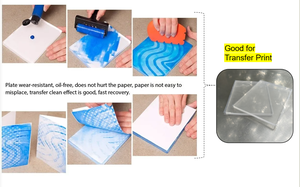 Prensa de gel Suministros de impresión de gel Hojas adhesivas transparentes de doble cara Polímero Pu Placa de impresión de gel reutilizable para Artes y manualidades - Product Image 4