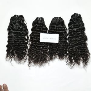Extensiones de cabello ondulado del cuerpo alineado de la cutícula sin procesar 100% vietnamita trama doble suelta onda profunda Color negro Natural - Product Image 1