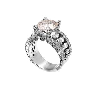 แหวนเพชรโมอิส3.87โซลิแทร์925เงินแท้ CT D-Color แหวนหมั้นพร้อมแผ่นชุบทอง18K สำหรับผู้หญิง - Product Image 1