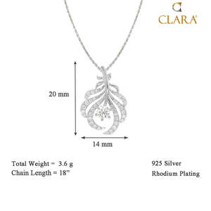 Collar con Colgante Nusa de Plata de Ley 925 CLARA, Diseño de Pluma Geométrica con Forma de Número, Piedra de Diamante, Bañado en Oro y Rodio, Regalo Moderno - Product Image 4