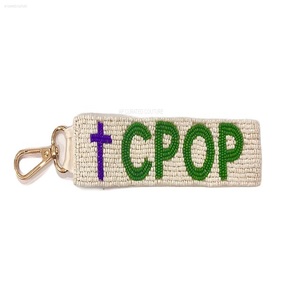 Porte-clés élégant multicolore personnalisé Nom personnalisé Porte-clés perlé Porte-monnaie indien embelli à la main Sac transparent Porte-clés - Product Image 5