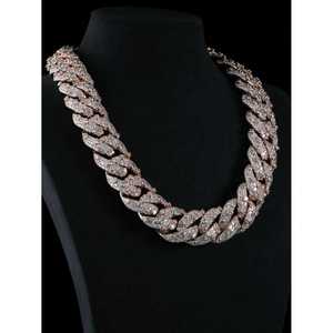 SHREYA DIAM Collier Hip Hop en Argent Sterling 925, Chaîne Maille Cubaine 26mm avec Moissanite Sertie Griffe, Bijoux de Rappeur Chic - Product Image 3
