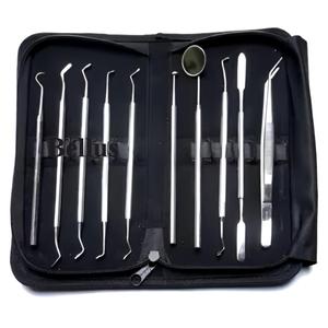 Kit de nettoyage de dents dentaires professionnelles ensemble d'instruments de polisseuse en acier inoxydable avec étui en cuir pour clinique de dentiste - Product Image 4