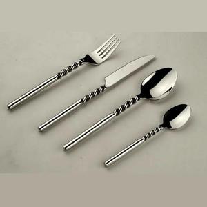 Service de couverts en argent, ensemble de 2 cuillères et fourchettes modernes, service de couverts décoratifs en laiton pour la vente en gros - Product Image 2