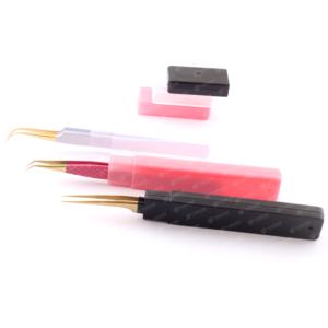 Pince à épiler d'extension de cils en acier de haute qualité 1 pièce pochette emballant des couleurs attrayantes pour une utilisation en beauté - Product Image 5