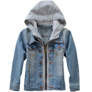 แจ็กเก็ตยีนส์บอมเบอร์สไตลิสต์ของผู้ชายผ้าฝ้าย100% ระบายอากาศได้ดีคอกลมใส่สบายฤดูหนาวมีฮู้ด - Product Image 2