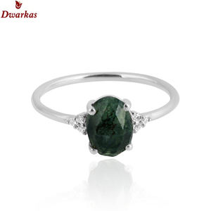 Anillo de Plata de Ley 925 con Piedra de Ágata Musgo, Joyería Fina para Bodas y Fiestas, Disponible en Existencia, Precio de Fabricante al por Mayor - Product Image 2