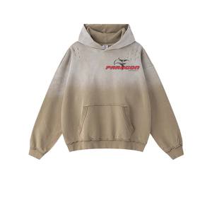 Sudadera con capucha de gran tamaño lavada con ácido negro para hombre, sudadera con logotipo de diamantes de imitación a la moda, sudadera cálida con capucha de 450 Gsm - Product Image 6