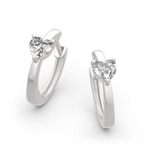 Jeulia Forever Lasting <b>Heart</b> Cut <b>Sterling</b> <b>Silver</b> Hoop <b>Earrings</b> Perfect Gift - Product Image 3