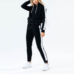 Chándal transpirable hecho en fábrica, chándales personalizados OEM para mujer, venta superior, precio barato, chándales de tela de algodón/poliéster para mujer - Product Image 1