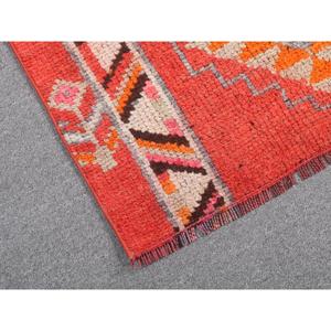 2.5x3.3 ft Vintage Rug, Turkish Rug, <b>Red</b> Ikat <b>Wool</b> Rug - Product Image 5