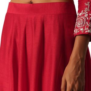 Ensemble Palazzo Kurti à paillettes rouges vente en gros de vêtements ethniques OEM pour femmes fournisseur d'usine tenue de fête de mariage personnalisée - Product Image 6