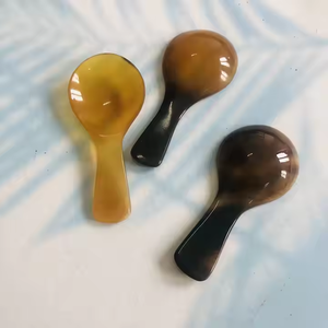 Cuillère à corne en gros Matériau écologique Cuillère à thé Logo personnalisé Emballage Vaisselle Ustensile par croissant artisanat - Product Image 5