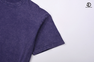 Venta al por mayor púrpura peso pesado lavado en blanco hombres camiseta peso pesado 250 GSM camiseta logotipo personalizado para hombres 100% algodón camisetas - Product Image 4