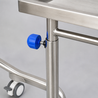 Table d'opération mobile moderne en acier inoxydable pour instruments chirurgicaux, chariot de lit réglable en hauteur pour hôpital et clinique