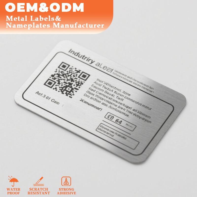 High-Quality QR Code Engraved Nameplates Self-Adhesive Anodized Durable Corrosion-Resistant Printed Aluminum Metal Plate Tag