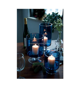 Colored Theme Lanterns Fully Glass Material Design Garden Outdoor Indoor Home Tabletop Customized Size <b>Cheap</b> <b>Candle</b> Lamps - Product Image 1