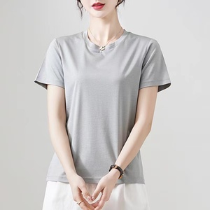 Custom logo <b>High</b> Quality 100% Cotton Plain Women t Shirt Gym Sport Ladies <b>Tshirts</b> and Tops Sportswear T-shirt for men - Product Image 3