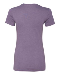 Bella + Canvas Women's Fitted Slim T-Shirt Heather <b>Purple</b> Breathable Pre-Shrunk Tear-Away Label Batik Flannel Customizable Denim - Product Image 3