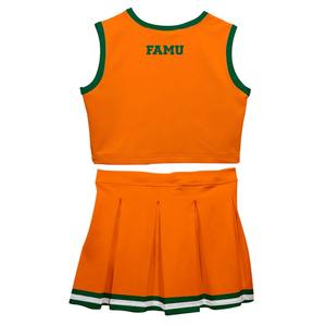 Florida A & M University Rattlers Youth Cheerleader Set Naranja Sin mangas Juego Día Traje Transpirable Lana Ecológico - Product Image 2