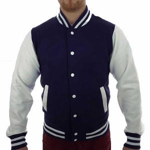 2024 High Quality Custom Embroidery Logo Canvas Front <b>Leather</b> Print Coated Varsity Wool <b>Long</b> Sleeve Men's Spring <b>Jackets</b> New - Product Image 2