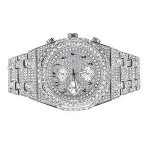 Belle montre en diamant pour femmes avec bracelet plaqué or et design de mode moderne disponible au meilleur prix - Product Image 1